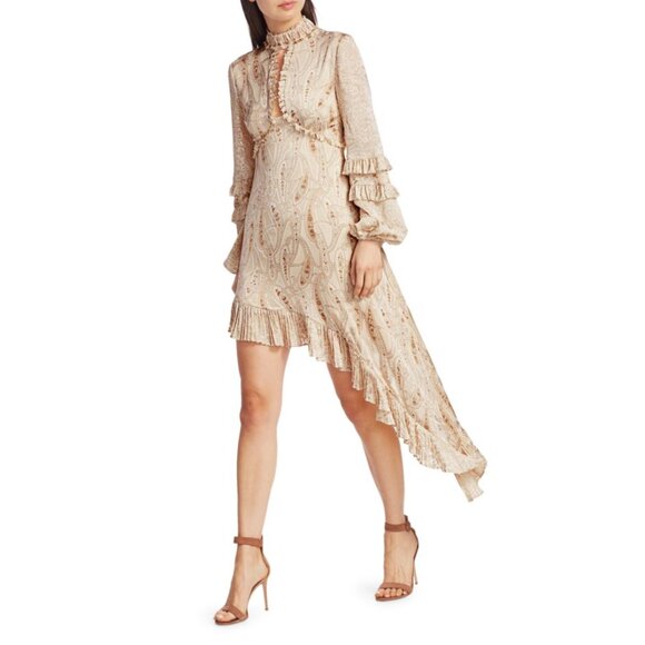 Alexis LIORA Asymmetrical Empire-Waist Keyhole Ruffle Long-Sleeve Dress - Picture 7 of 13